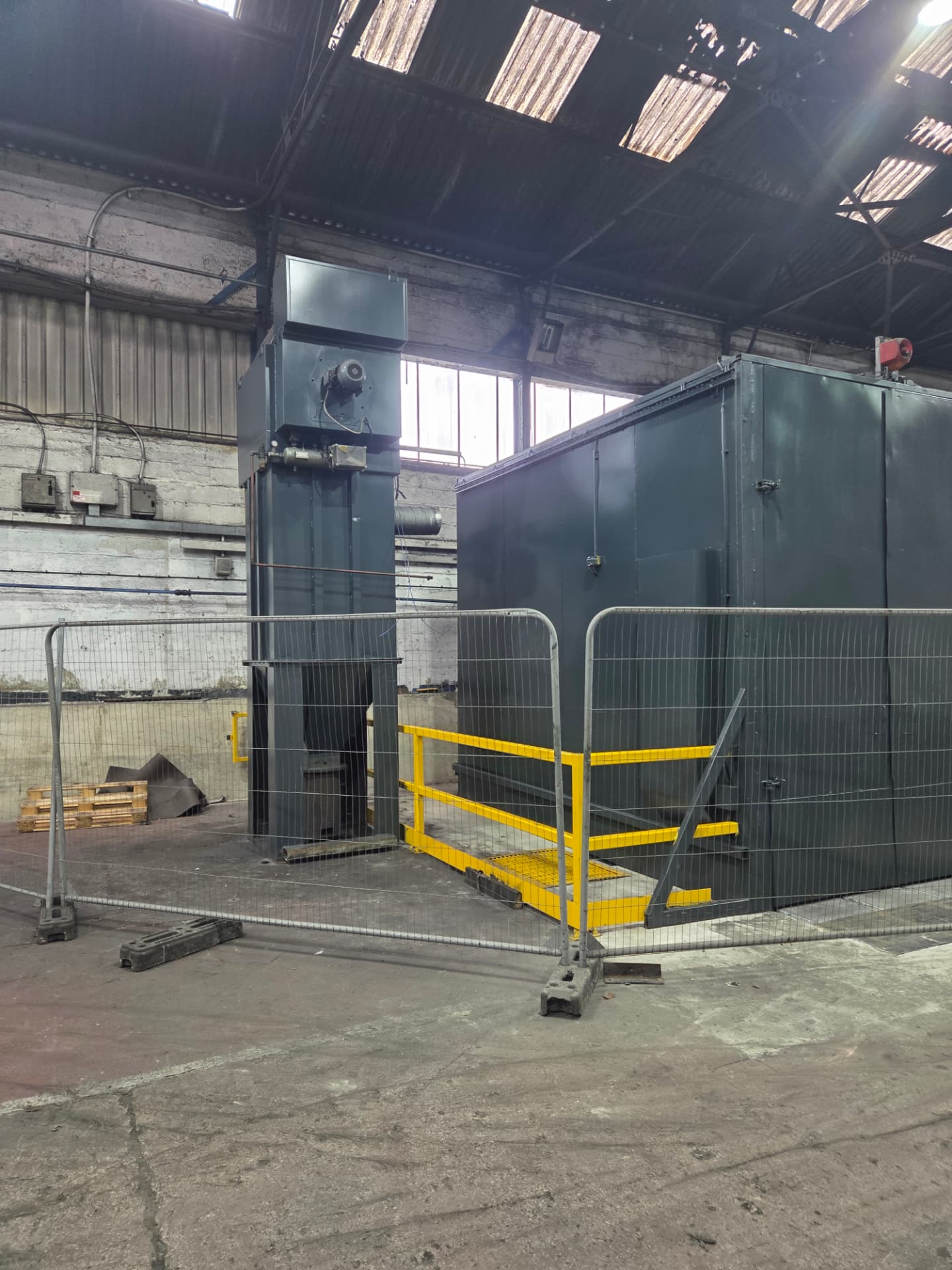 Company-supplied Forged Solutions photograph of the completed anthracite grey plant equipment and container